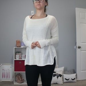 White knit sweater